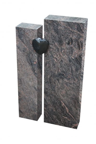 Einzelgrabstein, Indien Black und Himalaya Granit 105cm x 59cm x 14cm