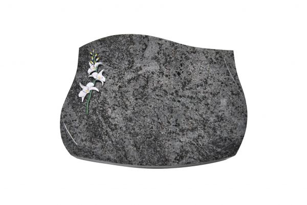 Liegestein Verdi, Orion Granit, 50cm x 40cm x 10cm, inkl. Lilie