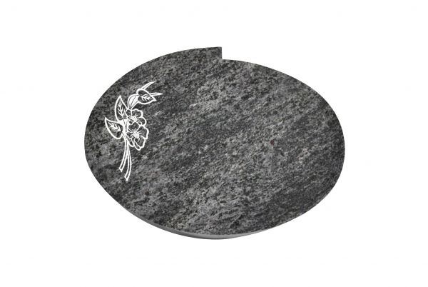 Liegestein Mozart, Orion Granit, 50cm x 40cm x 10cm, inkl. Orchidee