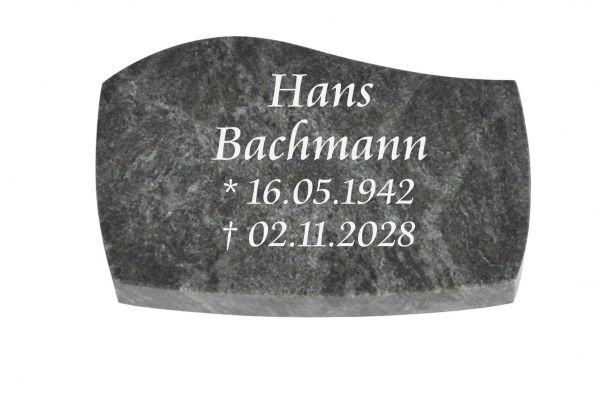 Liegeplatte, Orion Granit mit Fasen 30cm x 20cm x 4cm, inkl. gebogenen Seiten