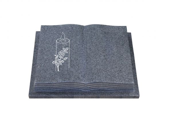 Grabbuch, Padang Dark Granit, 40cm x 30cm x 8cm, inkl. Kerzenornament