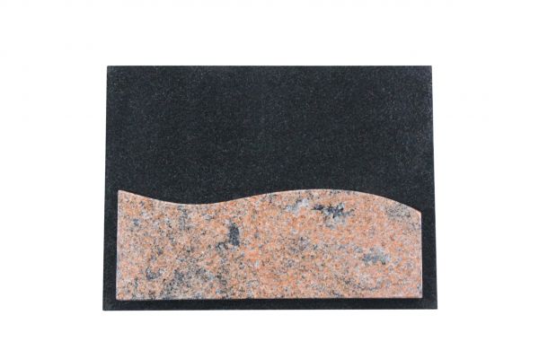 Liegestein, Indien Black und Multicolor Granit 40cm x 30cm x 3cm