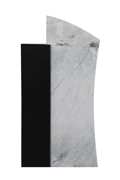 Einzelgrabstein, Indien Black und Sky Blue Granit 105cm x 55 cm x 14cm