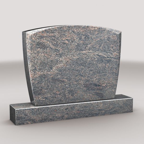 Doppelgrabstein Himalaya Granit mit gebogener Oberseite, inkl. Sockel