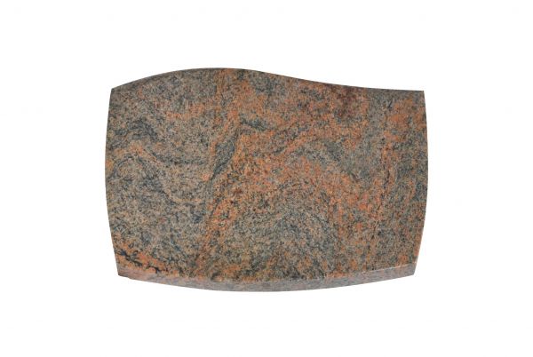 Liegeplatte, Multicolor Granit mit Fasen 30cm x 20cm x 4cm, inkl. gebogenen Seiten