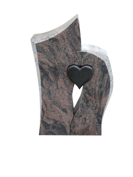 Einzelgrabstein aus Indien Black und Indora Granit, 105 cm x 63cm x 14cm