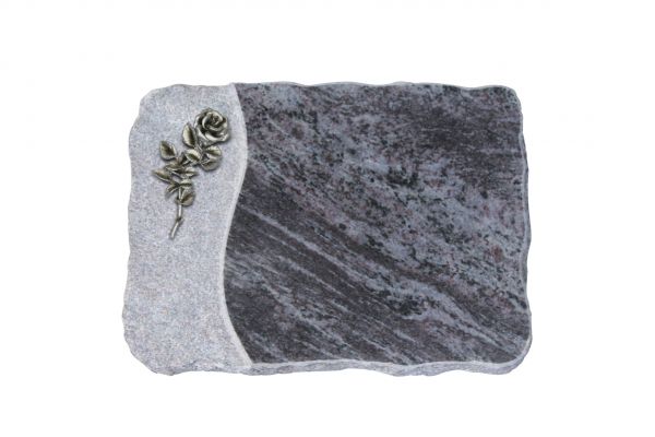 Liegeplatte, Orion Granit 40cm x 30cm x 4cm, inkl. kleiner Alurose