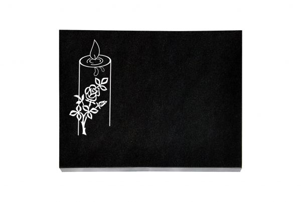 Liegeplatte, Black Granit rechteckig 40cm x 30cm x 3cm, inkl. Kerze