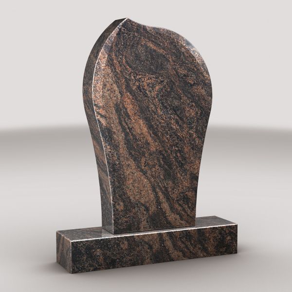 Einzelgrabstein aus Indora Granit mit Fasen, inkl. Sockel