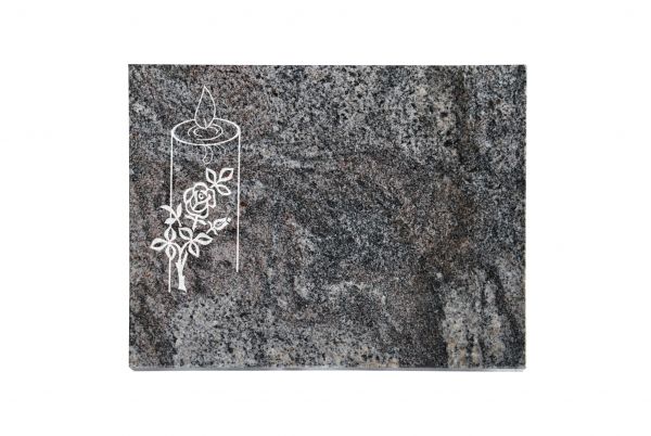 Liegeplatte, Paradiso Granit rechteckig 40cm x 30cm x 3cm, inkl. Kerze