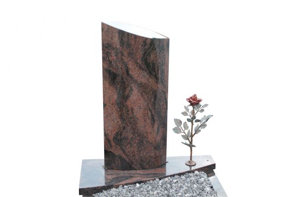 Urnengrabanlagen, Indora Granit, inkl. farbiger Rose aus Bronze