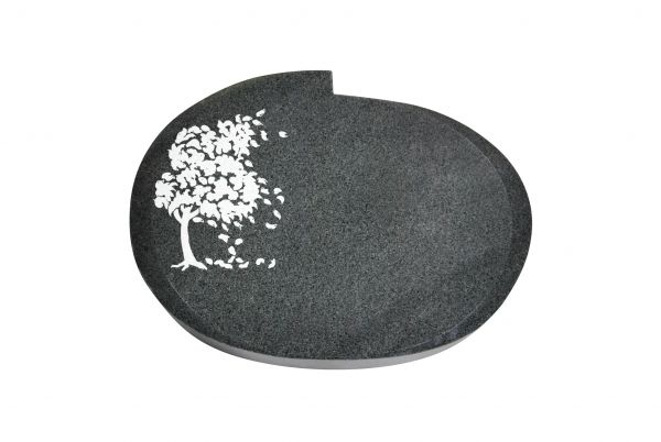 Liegestein Mozart, Padang Dark Granit, 40cm x 30cm x 8cm, inkl. Baum