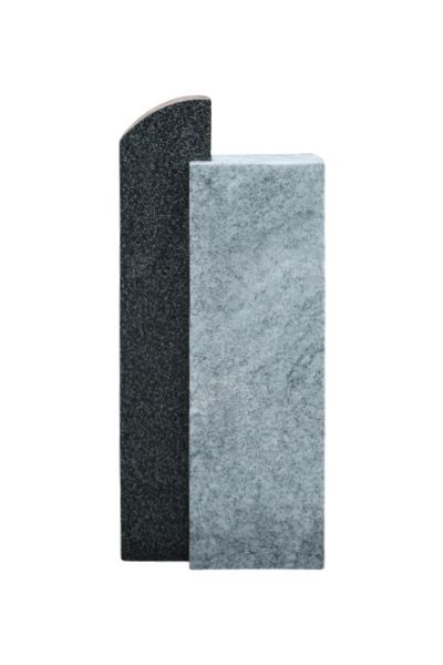 Urnengrabstein, Padang Dark / Viscount White Granit, 80cm x 38cm x 14cm