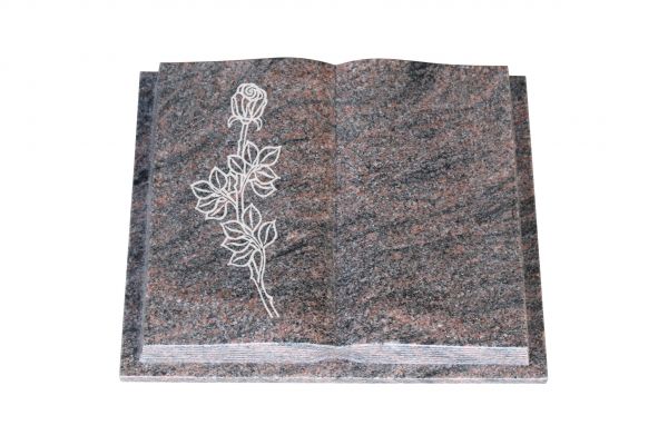 Grabbuch, Himalaya Granit, 60cm x 45cm x 10cm, inkl. vertiefter Rose
