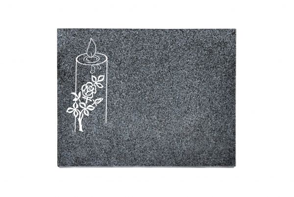 Liegeplatte, Padang Dark Granit rechteckig 40cm x 30cm x 3cm, inkl. Kerze