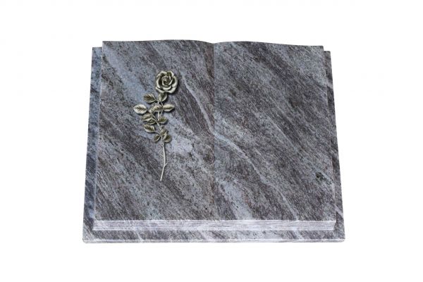 Grabbuch, Orion Granit, 50cm x 40cm x 10cm, inkl. Alurose mit Blättern