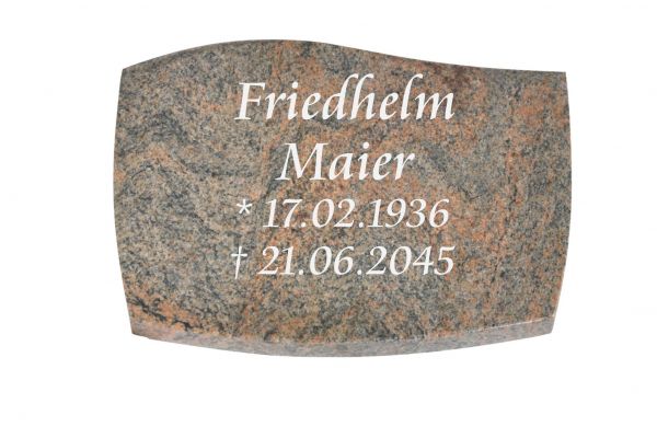 Liegestein, Multicolor Granit 40cm x 30cm x 3cm