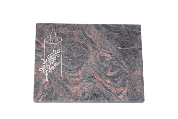 Liegeplatte, Himalaya Granit 40cm x 30cm x 3cm, inkl. Kerze