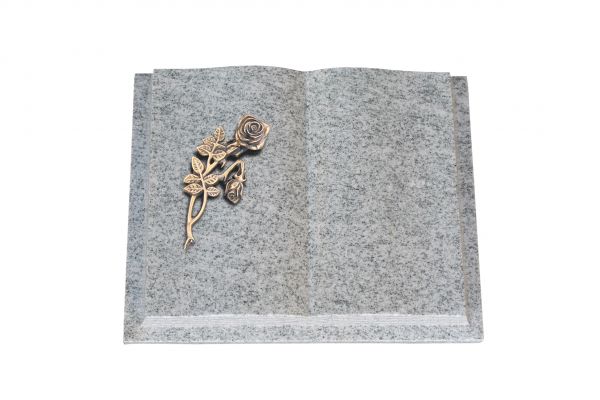 Grabbuch, Viscount White Granit, 40cm x 30cm x 8cm, inkl. Knickrose Bronze