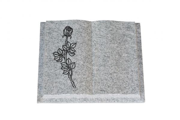 Grabbuch, Viscount White Granit, 40cm x 30cm x 8cm, inkl. vertiefter Rose