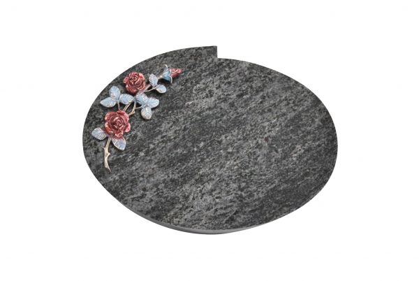 Liegestein Mozart, Orion Granit, 40cm x 30cm x 8cm, inkl. eleganter Rose