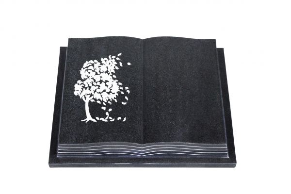 Grabbuch, Indien Black Granit, 60cm x 45cm x 10cm, inkl. Baum