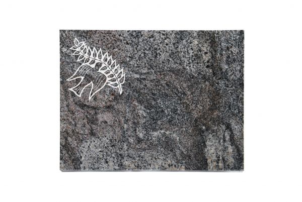 Liegeplatte, Paradiso Granit rechteckig 40cm x 30cm x 3cm, inkl. Taube