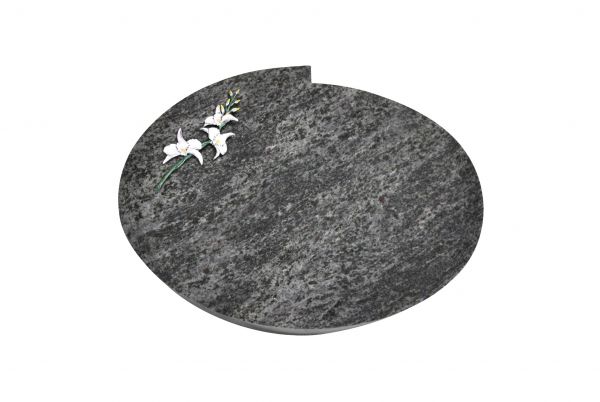 Liegestein Mozart, Orion Granit, 50cm x 40cm x 10cm, inkl. Lilie