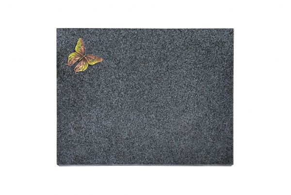 Liegeplatte, Padang Dark Granit rechteckig 40cm x 30cm x 3cm, inkl. farbigem Schmetterling