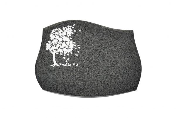 Liegestein Verdi, Padang Dark Granit, 40cm x 30cm x 8cm, inkl. Baum