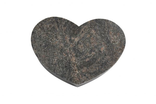 Liegestein Herz, Himalaya Granit, 40cm x 30cm x 8cm, ohne Ornament