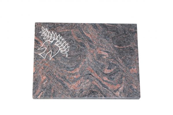 Liegeplatte, Himalaya Granit 40cm x 30cm x 3cm, inkl. Taube