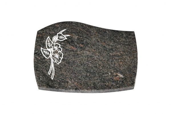Liegeplatte, Himalaya Granit mit Fasen 40cm x 30cm x 3cm, inkl. Orchidee