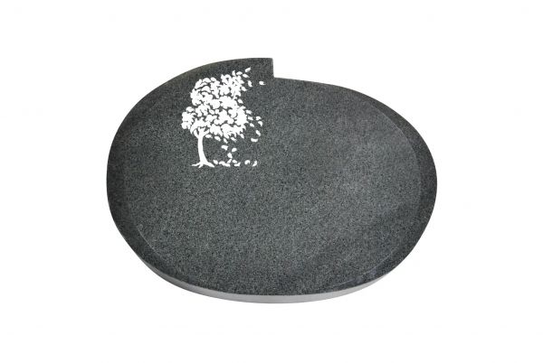 Liegestein Mozart, Padang Dark Granit, 50cm x 40cm x 10cm, inkl. Baum