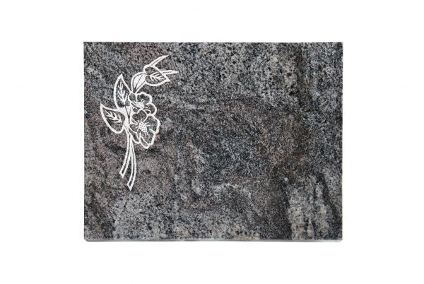 Liegeplatte, Paradiso Granit rechteckig 40cm x 30cm x 3cm, inkl. Orchidee