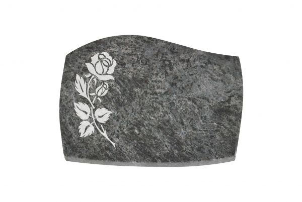 Liegeplatte, Orion Granit mit Fasen 40cm x 30cm x 3cm, inkl. Rose vertieft