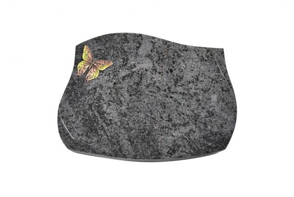 Liegestein Verdi, Orion Granit, 40cm x 30cm x 8cm, inkl. farbigem Schmetterling