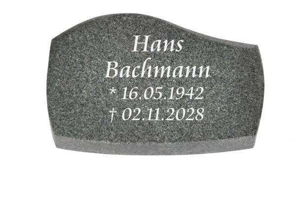 Liegeplatte , Padang Dark Granit mit Fasen 30cm x 20cm x 4cm, inkl. gebogenen Seiten