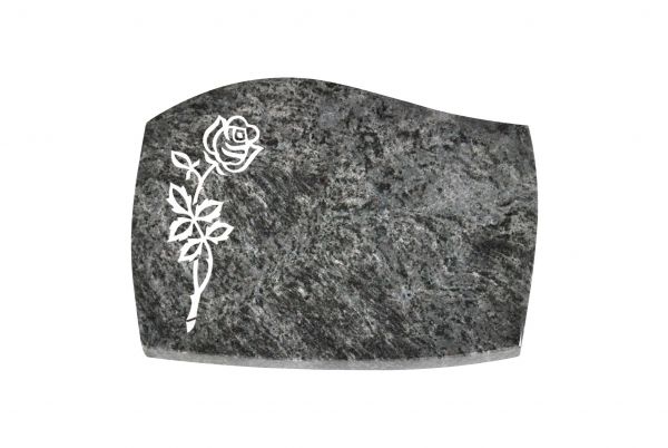 Liegeplatte, Orion Granit mit Fasen 40cm x 30cm x 3cm, inkl. Rose