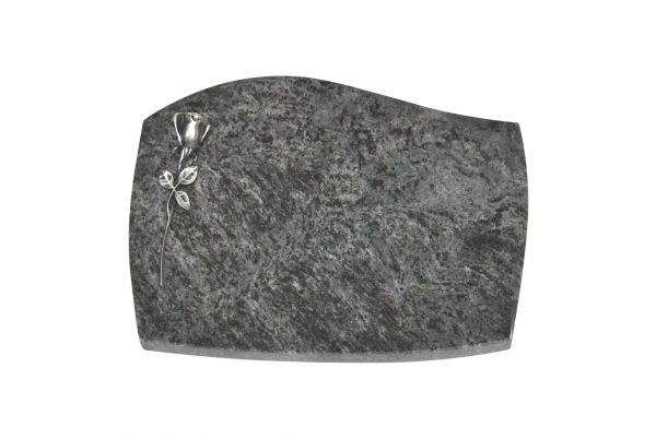 Liegeplatte, Orion Granit mit Fasen 40cm x 30cm x 3cm, inkl. schmaler Alurose