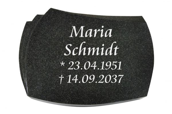 Liegeplatte, Black Granit mit Fächer 30cm x 20cm x 4cm