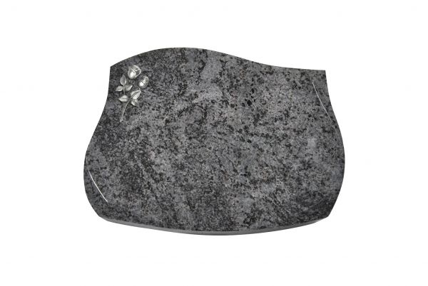 Liegestein Verdi, Orion Granit, 50cm x 40cm x 10cm, inkl. kleiner Alurose