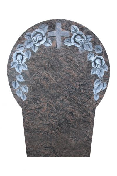 Einzelgrabstein, Himalaya Granit 100cm x 60cm x 14cm, inkl. Rosenranke