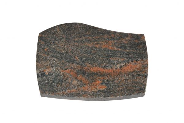 Liegeplatte, Himalaya Granit 40cm x 30cm x 3cm, gebogene Seiten und Fasen