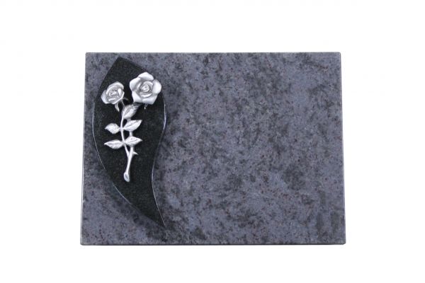 Liegestein, Indien Black und Orion Granit 40cm x 30cm x 3cm, inkl. Alurose